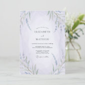 Invitation Mariage Champêtre Fleur de Violette Pâle (Debout devant)