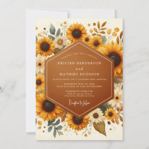 Invitation Mariage Champêtre Fleurie de Verge d'Or