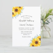 Invitation Mariage Champêtre Fleurs de Tournesol Aquarelle (Debout devant)