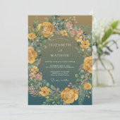 Invitation Mariage Champêtre Jaune Moutarde Bio (Debout devant)