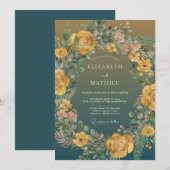 Invitation Mariage Champêtre Jaune Moutarde Bio (Devant / Derrière)