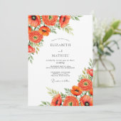 Invitation Mariage Champêtre Joyeux Orange (Debout devant)
