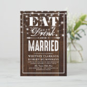 Invitation Mariage Champêtre Manger Boire & se Marier (Debout devant)