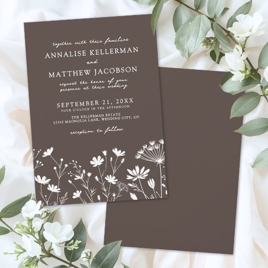 Invitation Mariage Champêtre Marron