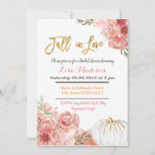 Invitation Mariage Champêtre Marsala Citrouille Coup de Foudr (Devant)