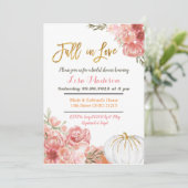 Invitation Mariage Champêtre Marsala Citrouille Coup de Foudr (Debout devant)