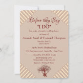 Invitation Mariage Champêtre Moderne avec du Vin Marsala Brun (Devant)