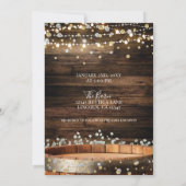 Invitation Mariage Champêtre Moderne avec Fût en Bois Rustiqu (Dos)