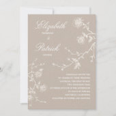 Invitation Mariage Champêtre Moderne Classique Linge de Maiso (Devant)