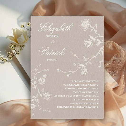Invitation Mariage Champêtre Moderne Classique Linge de Maiso