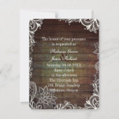 Invitation mariage champêtre moderne en bois de grange et den (Dos)