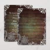 Invitation mariage champêtre moderne en bois de grange et den (Devant / Derrière)