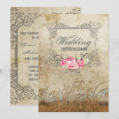 Invitation mariage champêtre occidental en plein air (Devant / Derrière)