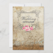 Invitation mariage champêtre occidental rustique en plein air (Devant)