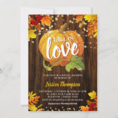 Invitation Mariage Champêtre Paillettes Citrouille Automne To (Devant)