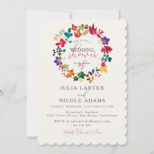 Invitation Mariage Champêtre Printanier Jaune Moutarde et Vio