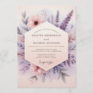 Invitation Mariage Champêtre Rêveur au Lilas