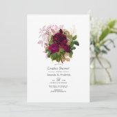 Invitation Mariage Champêtre Rose Pâle et Bourgogne avec Acce (Debout devant)