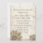 Invitation mariage champêtre rustique avec des marguerites da (Dos)