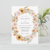 Invitation Mariage Champêtre Rustique Ocre (Debout devant)