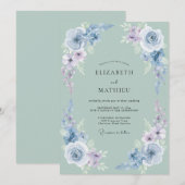 Invitation Mariage champêtre sage et feutré (Devant / Derrière)