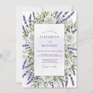 Invitation Mariage champêtre serein au lavande