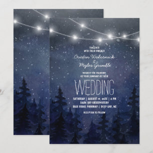 Invitation Mariage champêtre sous la voûte étoilée   Guirland