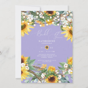 Invitation Mariage Champêtre Tournesol Lavande