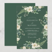 Invitation Mariage champêtre verdoyant et persistant (Devant / Derrière)