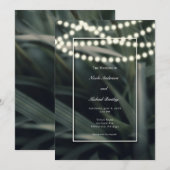 Invitation Mariage Champêtre Vert Printemps Herbe Feuilles &  (Devant / Derrière)