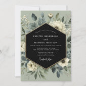 Invitation Mariage Champêtre Vert Sauge (Devant)
