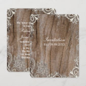 Invitation mariage champêtre vintage avec tourbillons bois de (Devant / Derrière)