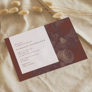 Invitation Mariage champêtre vintage en terracotta