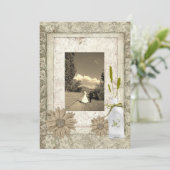 Invitation mariage champêtre western avec des marguerites rus (Debout devant)