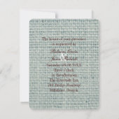 Invitation mariage champêtre western beige dentelle toile de (Dos)