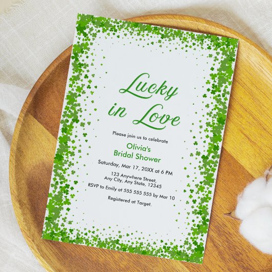 Invitation Mariage chanceux de la Saint-Patrick Shower