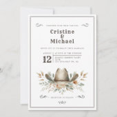 Invitation Mariage chapeau de cowboy rustique (Devant)