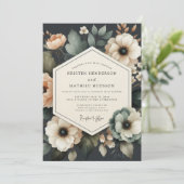 Invitation Mariage Charbon Maussade Bloom (Debout devant)