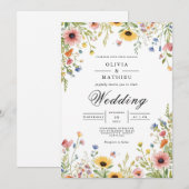 Invitation Mariage charnan floral pâté (Devant / Derrière)