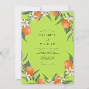 Invitation Mariage Chartreuse Citron Orange Eucalyptus