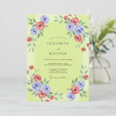 Invitation Mariage Chartreuse Pervenche Poppy (Debout devant)