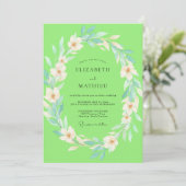 Invitation Mariage Chartreuse sur fond blanc (Debout devant)