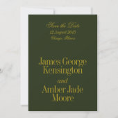 Invitation Mariage Chartreuse Vert Olive de Style Éditorial (Devant)