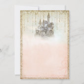 Invitation Mariage Château de Conte de Fées Pailleté Or (Dos)