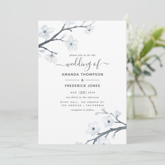 Invitation Mariage Cherry Blossoms (Debout devant)