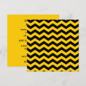 Invitation Mariage Chevron Or et Noir (Devant / Derrière)