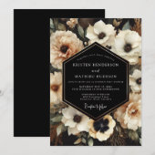 Invitation Mariage Chiaroscuro Crème de Charbon (Devant / Derrière)
