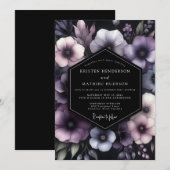 Invitation Mariage Chiaroscuro prune (Devant / Derrière)