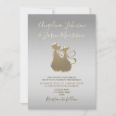 Invitation Mariage chic argent et or (Devant)
