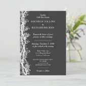Invitation Mariage Chic avec Bordure Botanique Blanche (Debout devant)